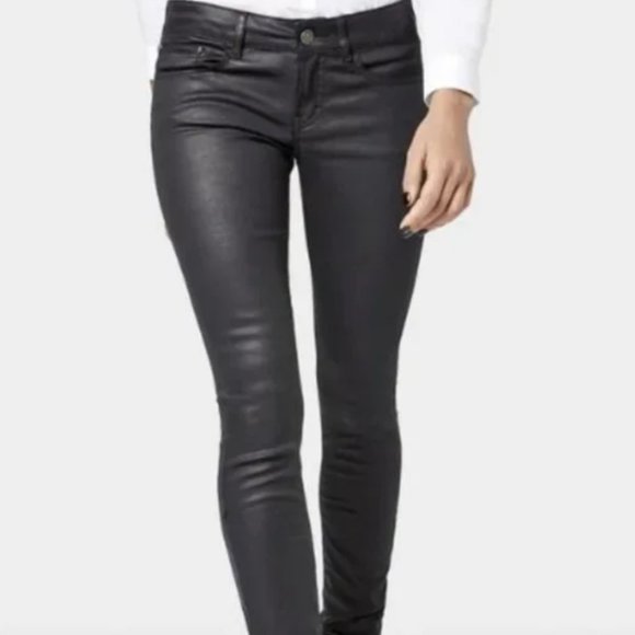 The Kooples Black Skin Leath Pants sz 26 - Picture 2 of 8